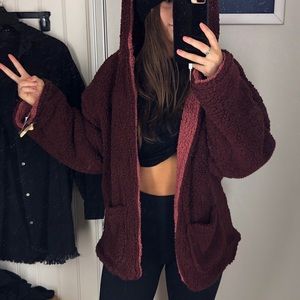 reversible fuzzy teddy coat